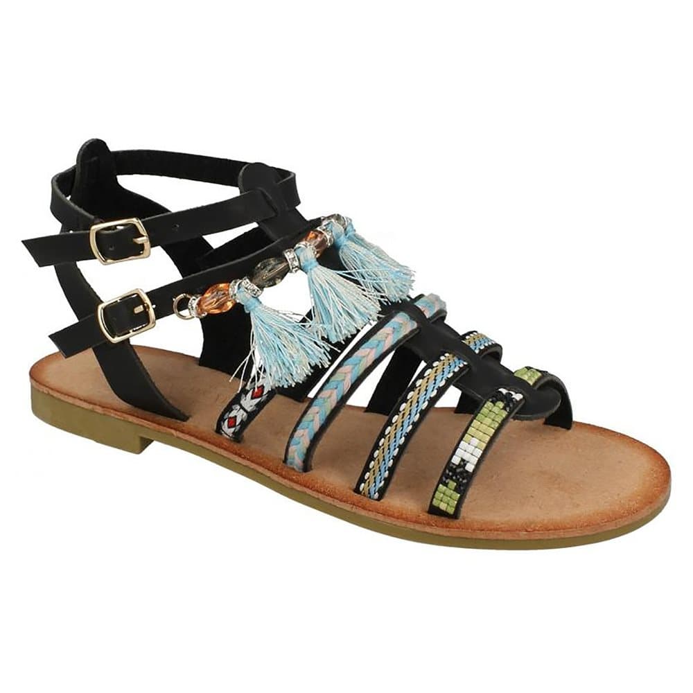 Savannah Womens/Ladies Tassel Braided Strappy Sandals