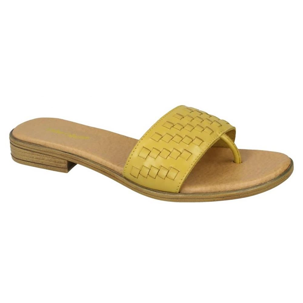 Leather Collection Womens/Ladies Leather Weave Mule Sandals