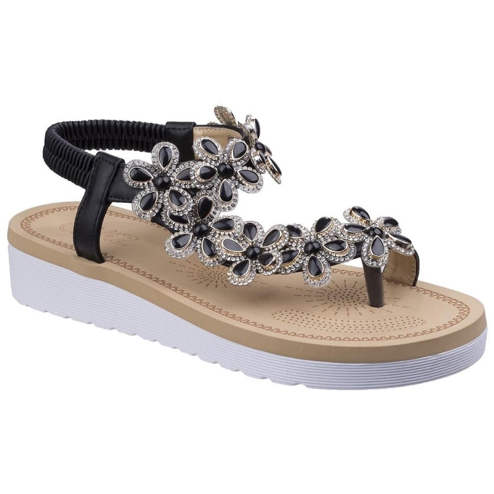 Divaz Kvinnor / damer Natalie Toe Post Wedge Platform Sandaler