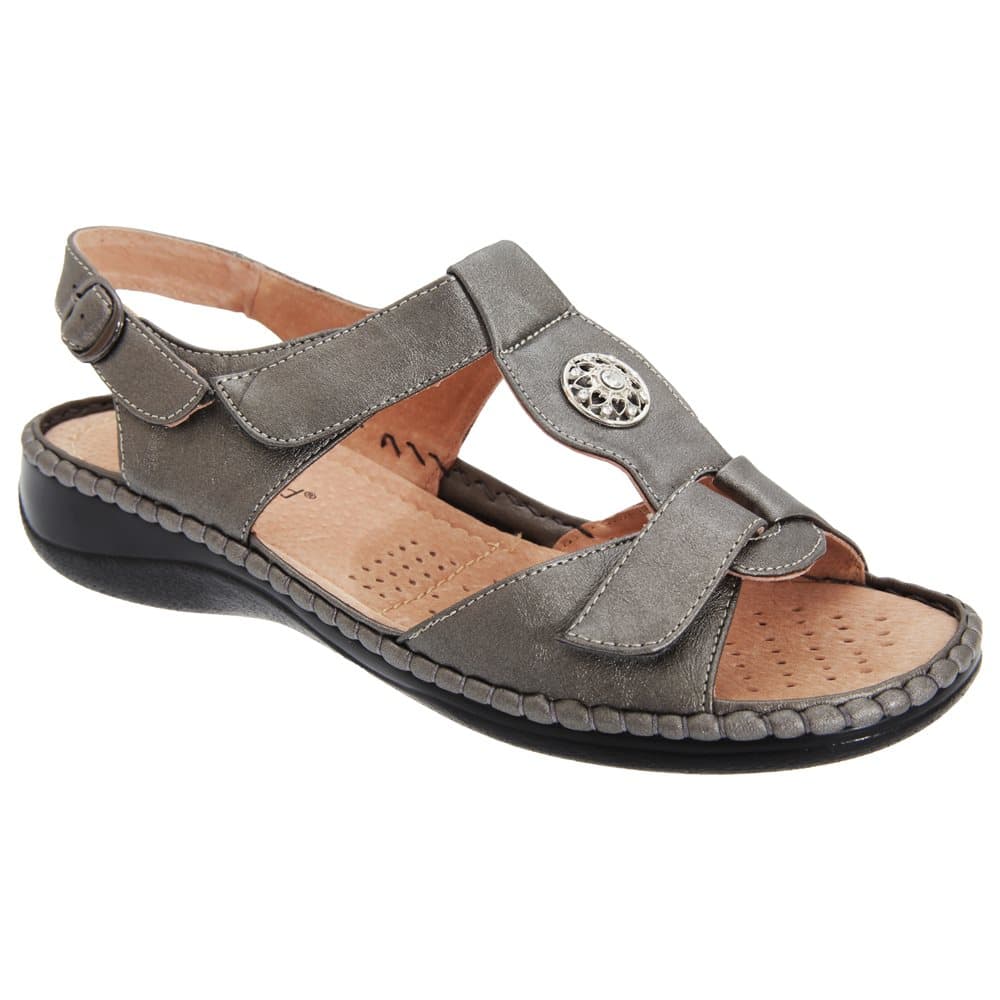 Boulevard Dam / Damer Touch Fastening Halter Back Applique Jewel Sandals