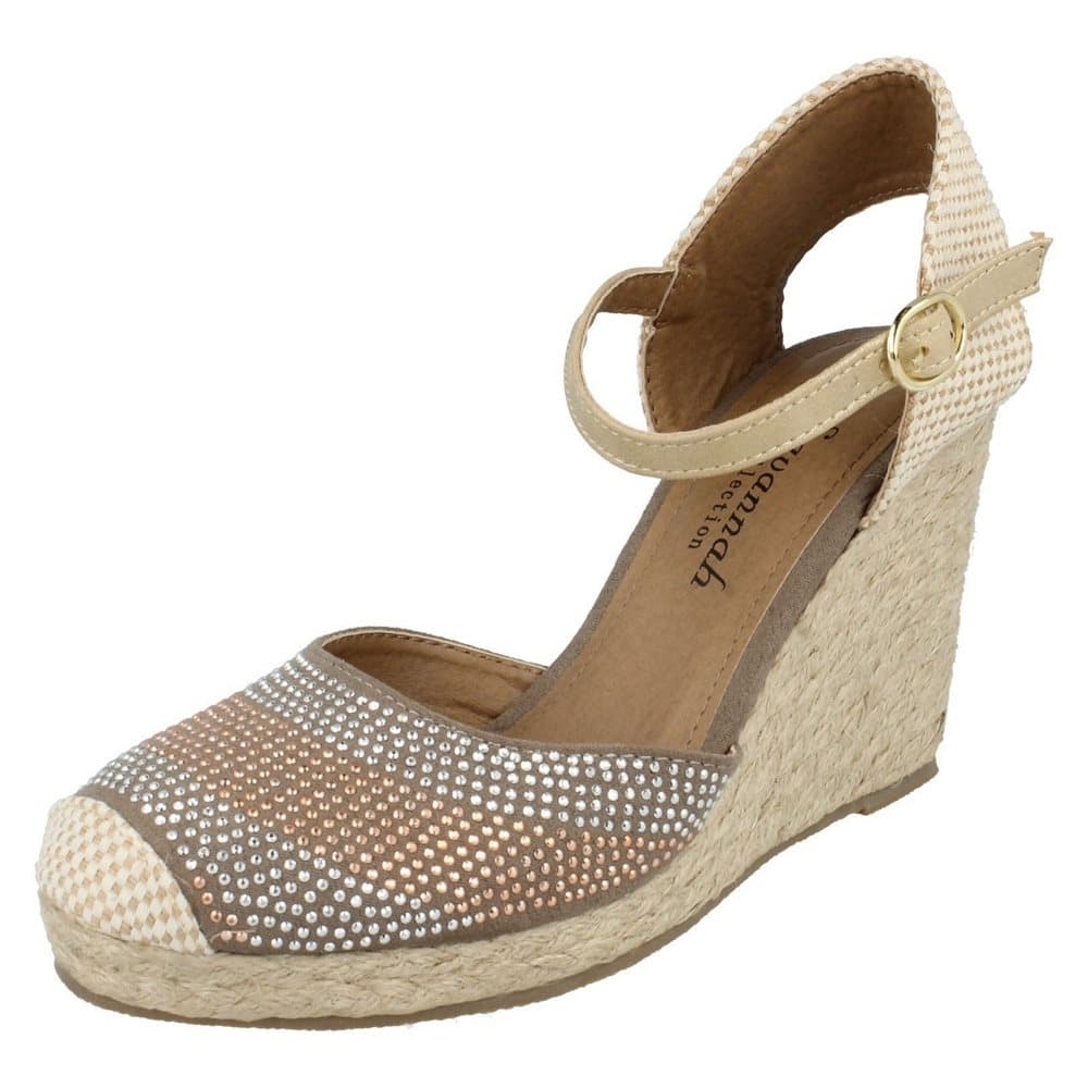 Savannah Womens/Ladies Bead Detail Wedge Sandals