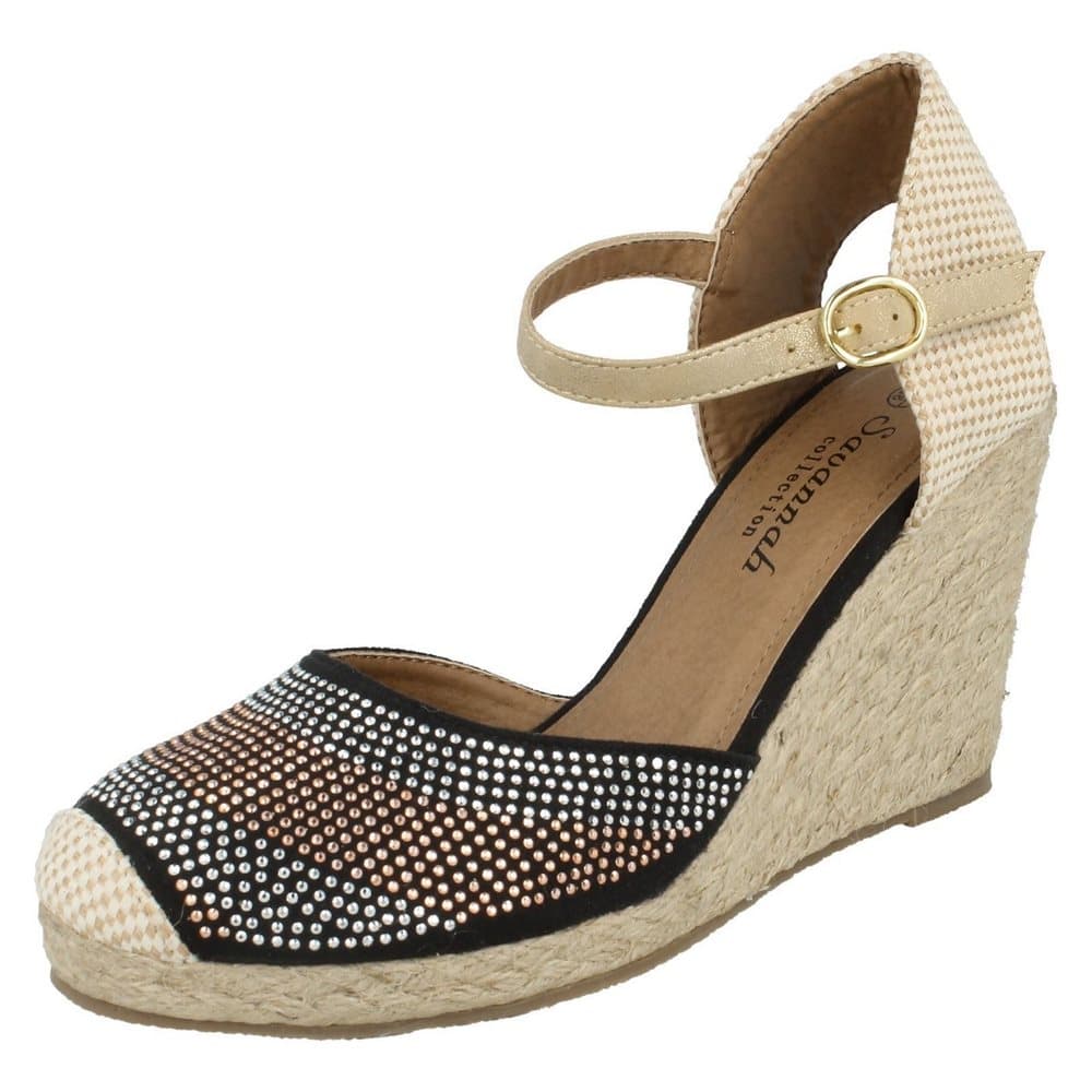 Savannah Womens/Ladies Bead Detail Wedge Sandals