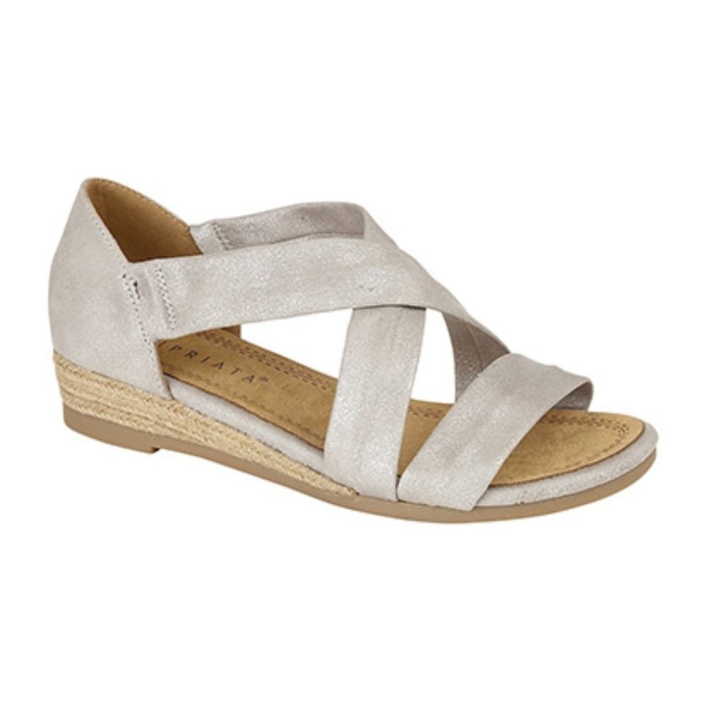 Cipriata Olivaklack för kvinnor / damer i stretchiga Crossover Bar Sandaler