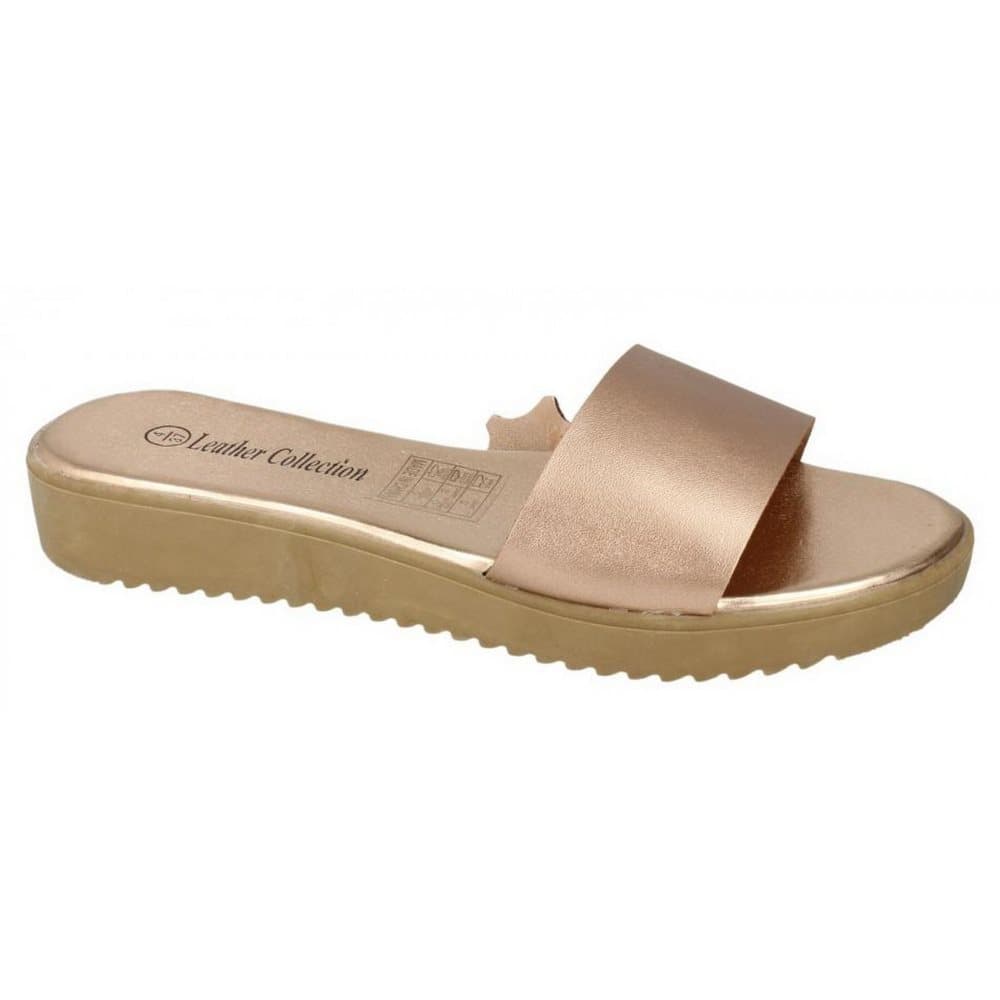 Leather Collection Womens/Ladies Low Platform Mule Sandals