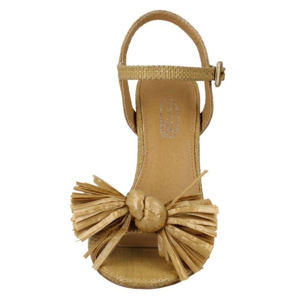 Spot On Womens/Ladies Chunky Heel Fringe Bow Sandal