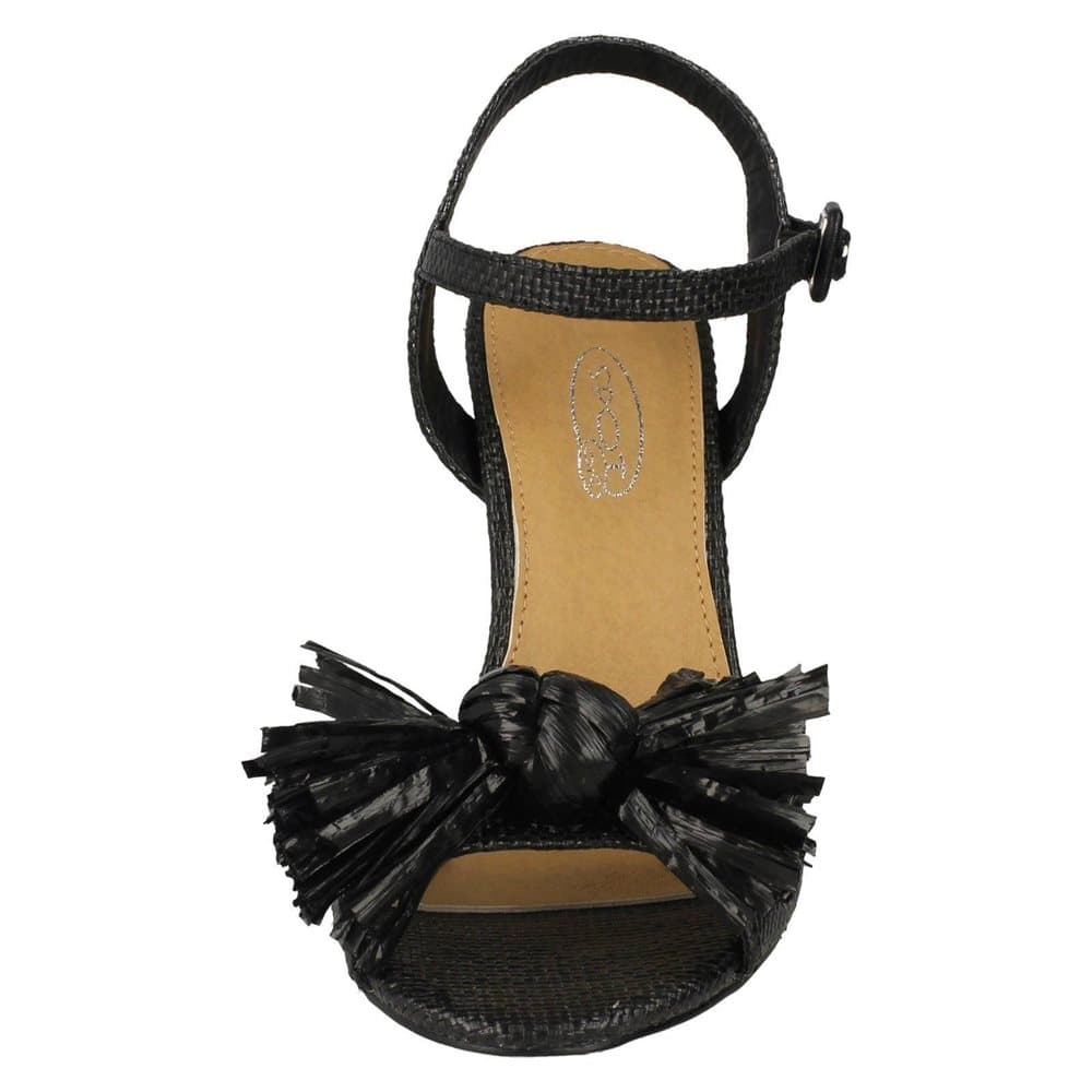 Spot On Womens/Ladies Chunky Heel Fringe Bow Sandal