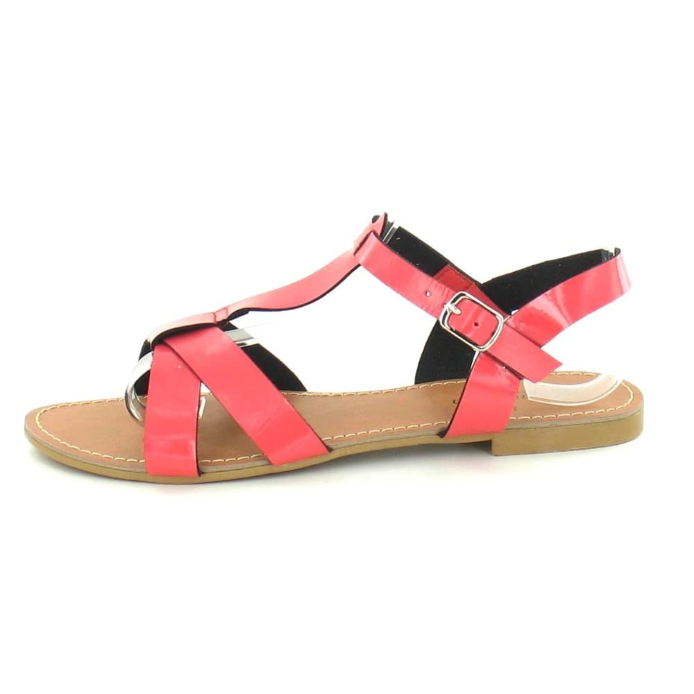 Savannah Dam / Damer Flat X Strap T Bar Sandaler