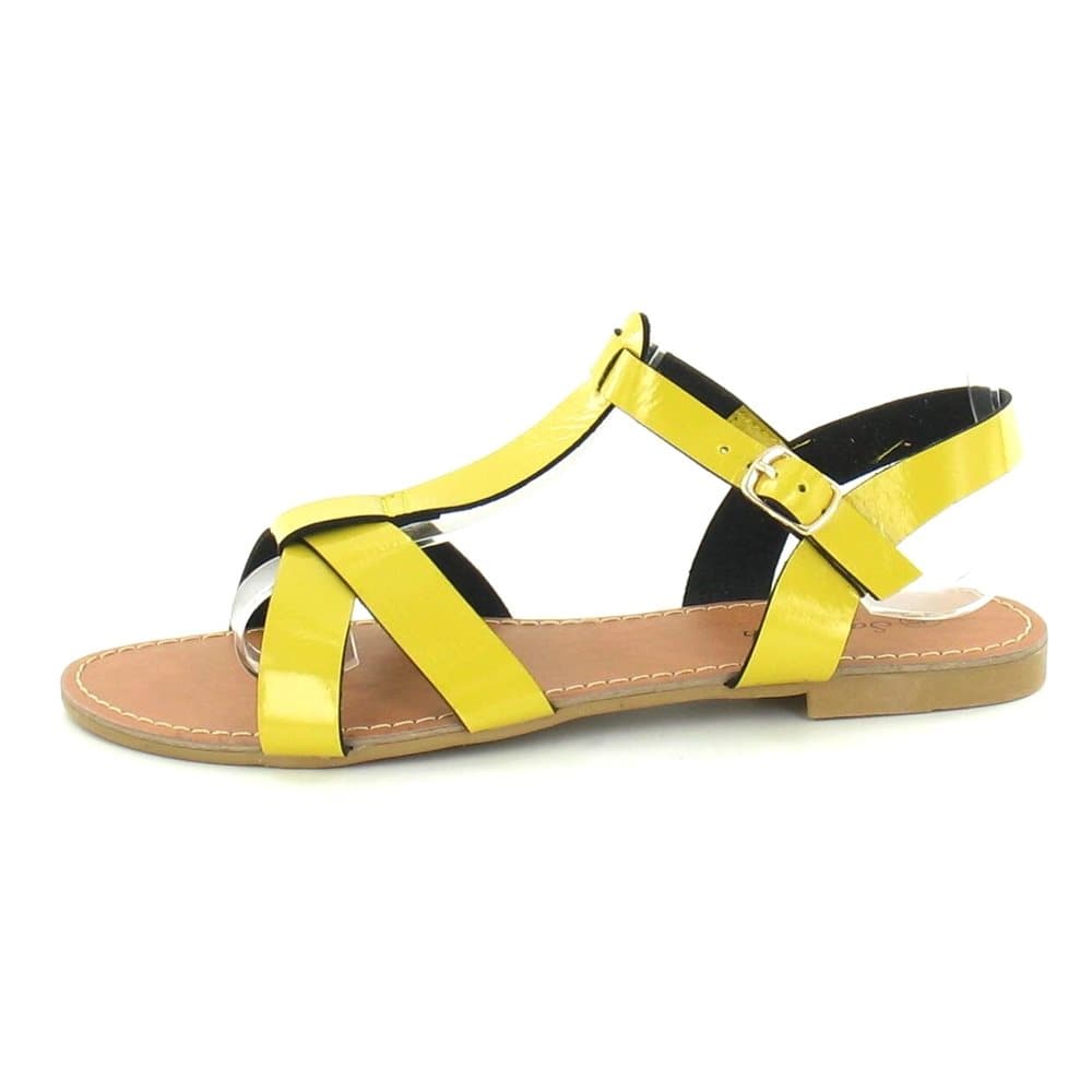 Savannah Womens/Ladies Flat X Strap T Bar Sandals