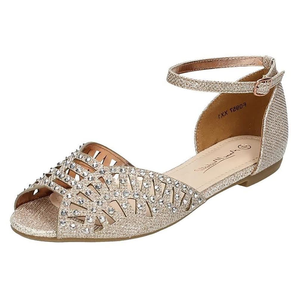 Anne Michelle Kvinnor / damer Diamante Trim Peep Toe Sandaler