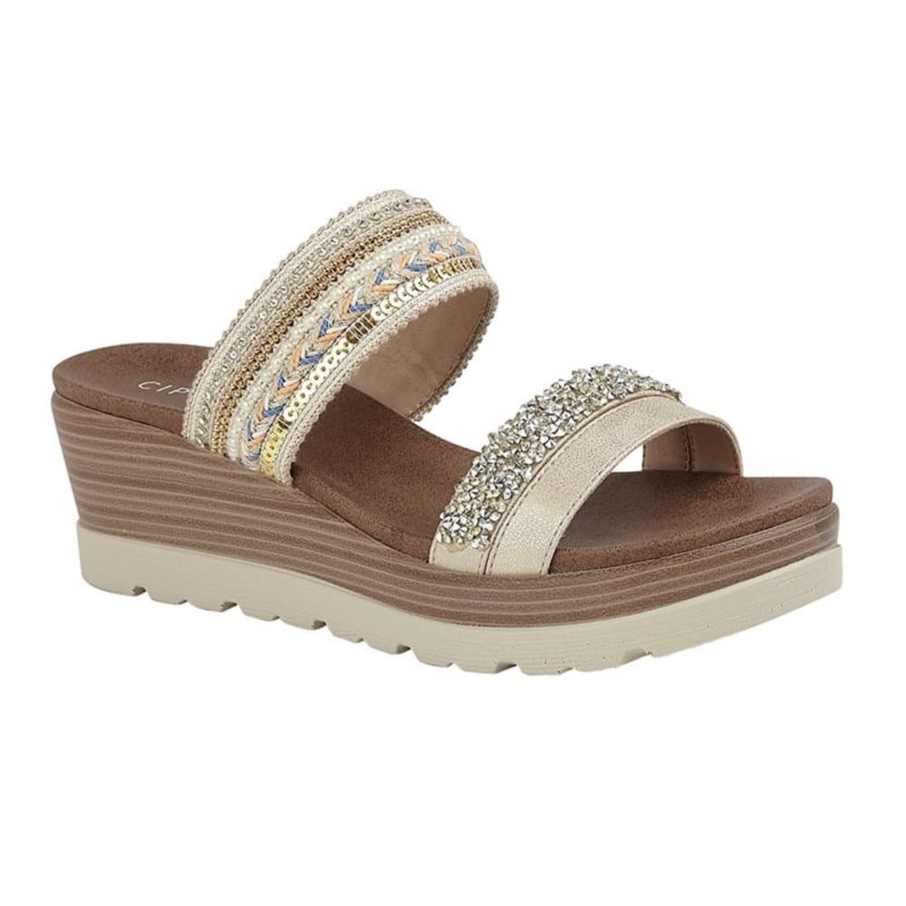 Cipriata Womens/Ladies Georgia Twin Strap Platform Mules