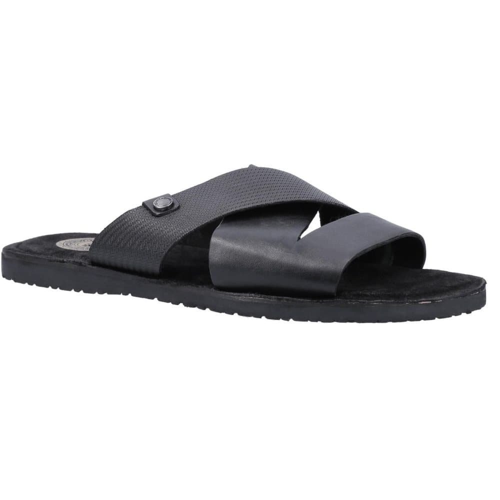 Base London Herr Alecco Waxy Emboss Leather Sandal