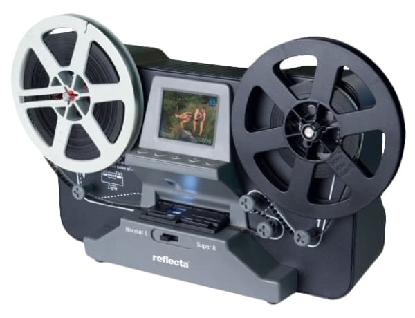 Reflecta Super 8 Normal 8 Filmscanner 1440 x 1080 pix Super 8 rullefilm, Normal 8 rullefilm, TV-udgang, Hukommelseskort-stikplads, Display, Digitalis