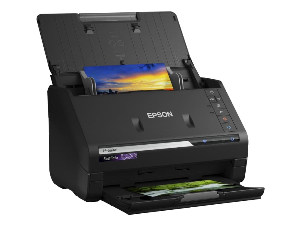 Epson FastFoto FF-680W - Dokumentskanner - Kontaktbildsensor (CIS) - Duplex - A4 - 600 dpi x 600 dpi - upp till 45 sidor/minut (mono) / upp till 45 s