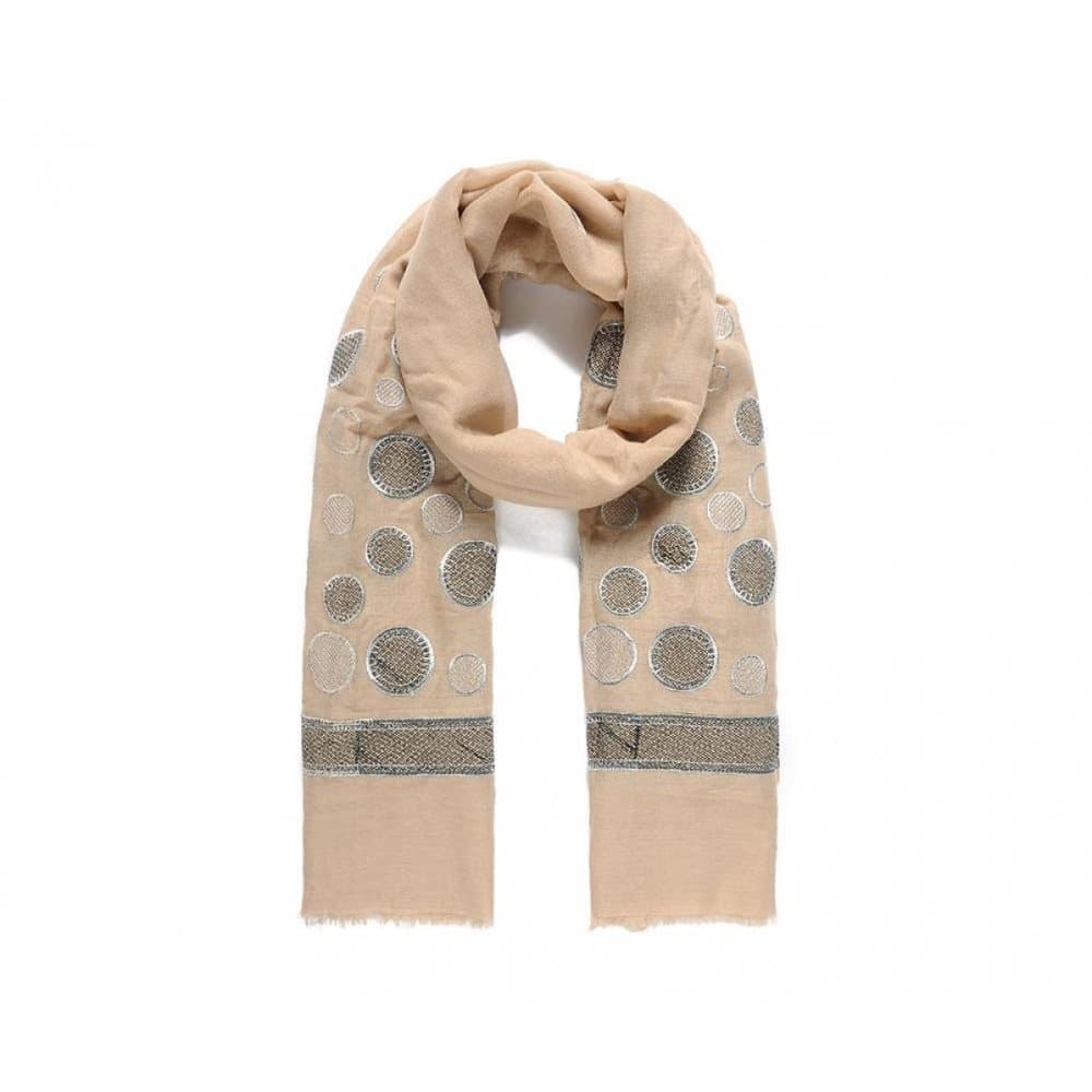 Intrigue Womens/Ladies Detailed Circle Embroidered Scarf