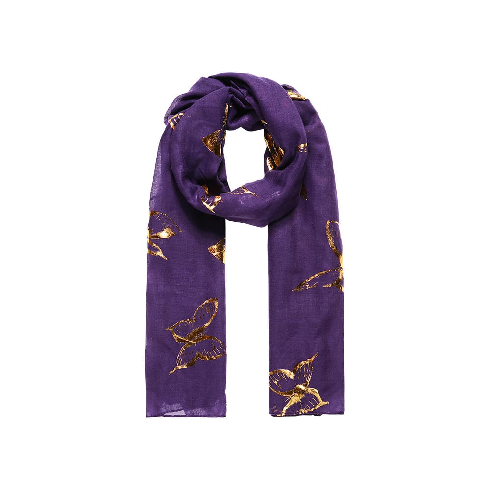 Intrigue Womens/Ladies Metallic Butterfly Printed Scarf