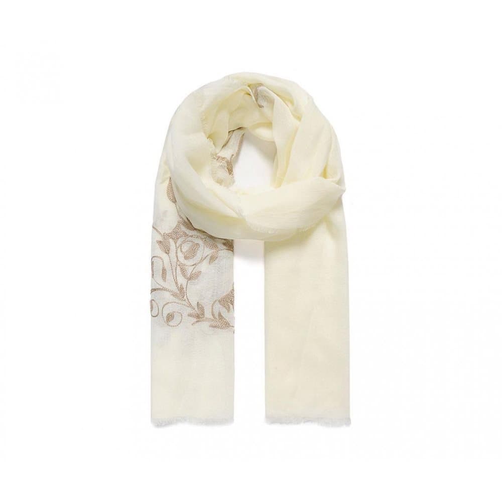 Intrigue Womens/Ladies Leafy Embroidered Scarf