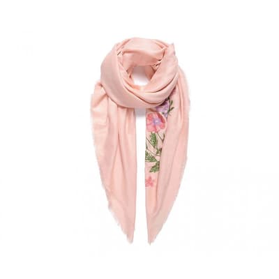 Fable Damer / blommor med broderad fyrkantig halsduk