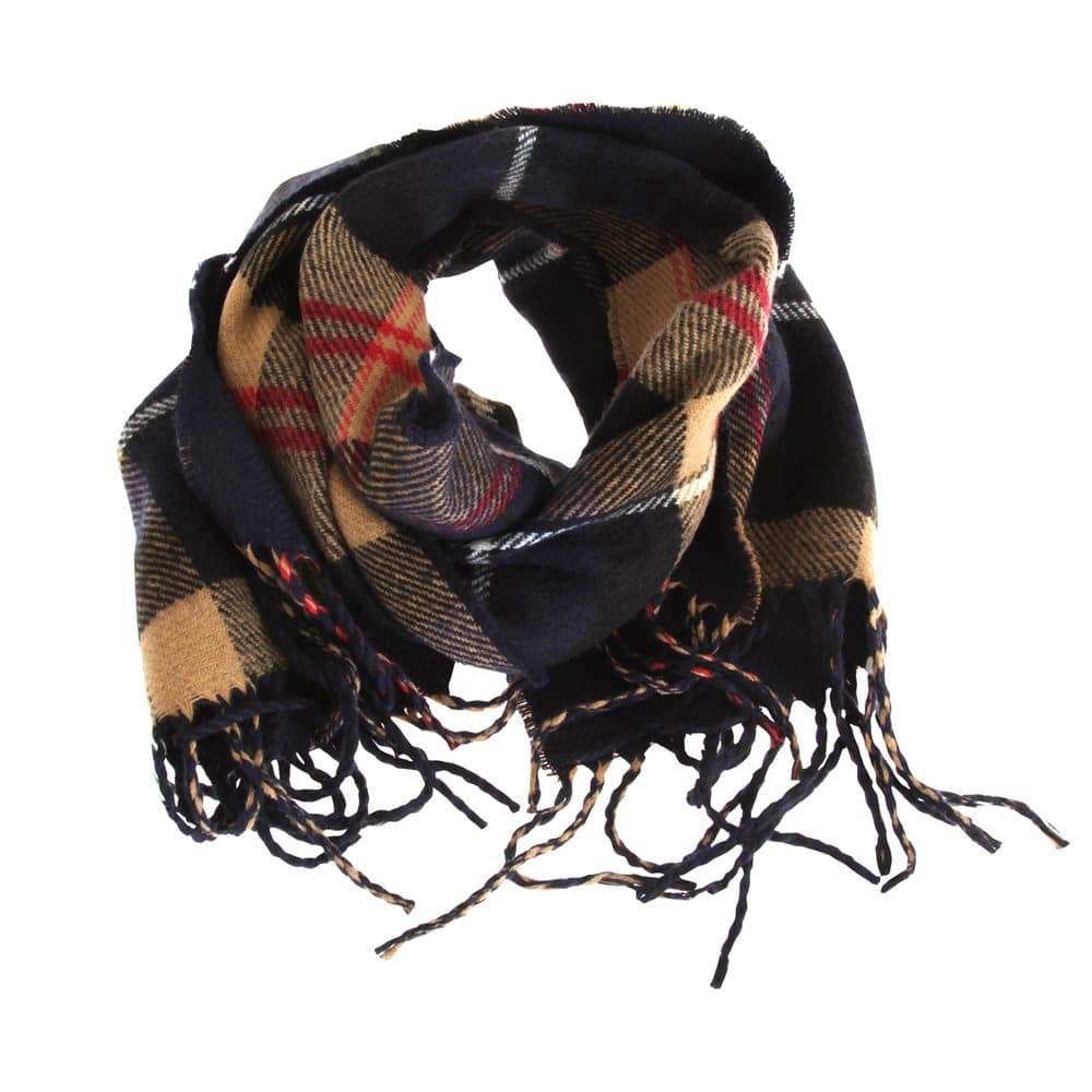 Tom Franks Mens Check Tartan Print Winter Scarf