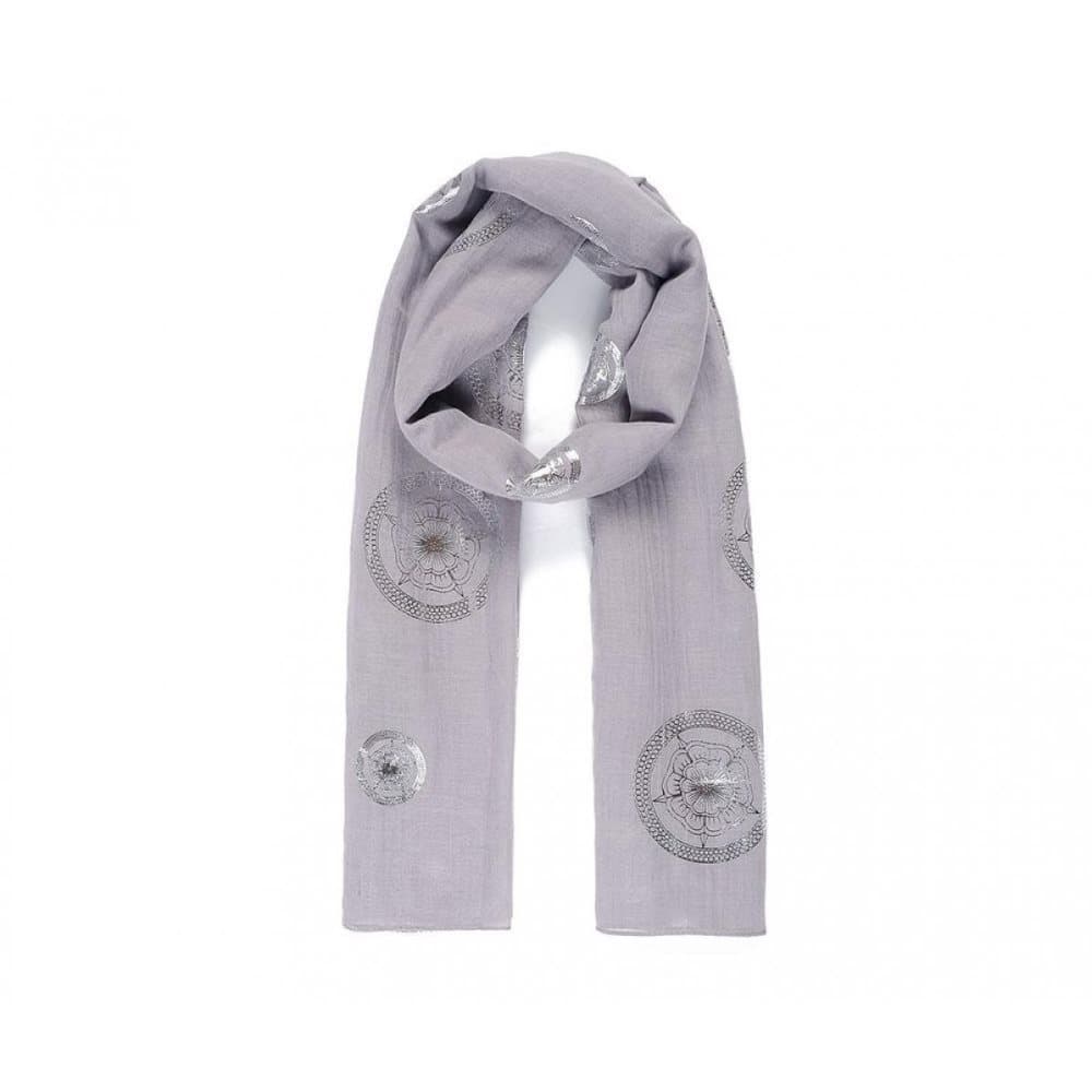 Intrigue Womens/Ladies Metallic Tudor Rose Print Scarf