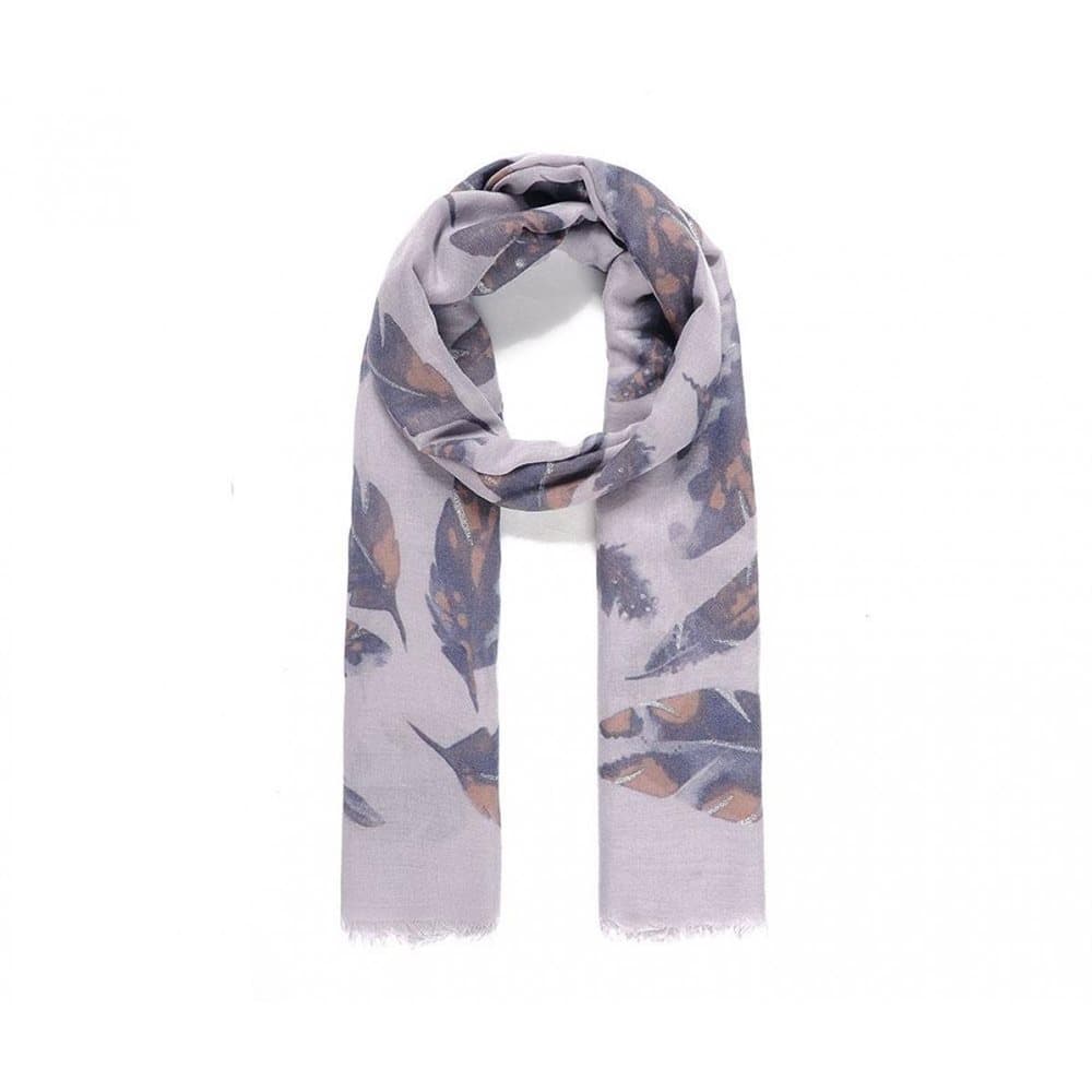 Intrigue Dam / Glitter Feather Print Scarf för damer