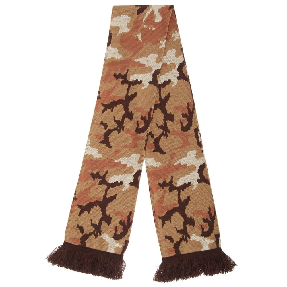 Floso Unisex kamouflage stickad vinter halsduk med fransar