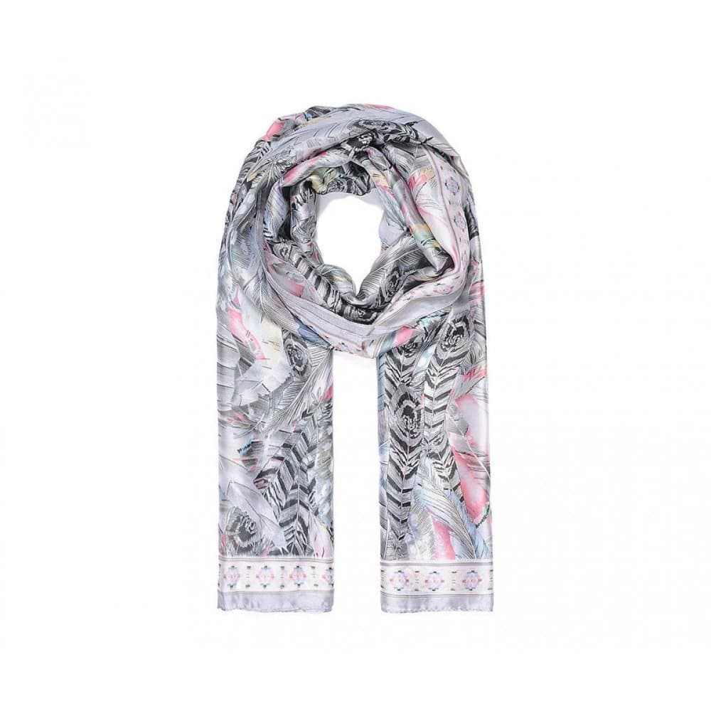 Intrigue Womens/Ladies Silk Like Feather Print Scarf