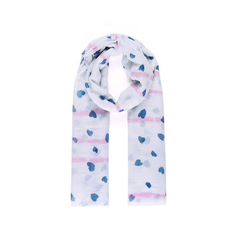 Intrigue Kvinnor / damer Striped And Heart Print Halsduk