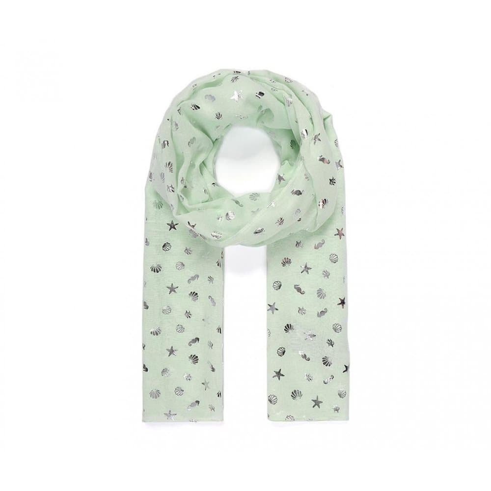Intrigue Womens/Ladies Metallic Sea Creature Print Scarf