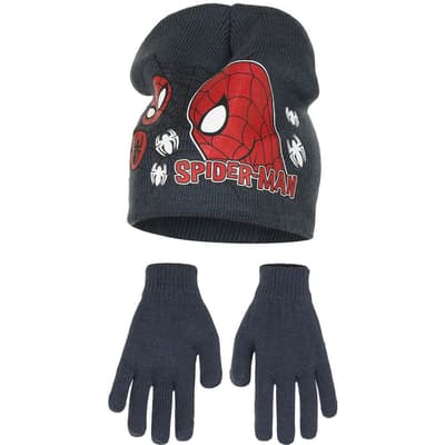 Marvel Ultimate Spider-Man Childrens Boys Profile Hat And Gloves Set
