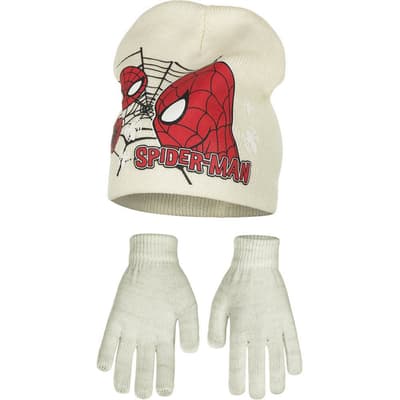 Marvel Ultimate Spider-Man Childrens Boys Profile Hat And Gloves Set