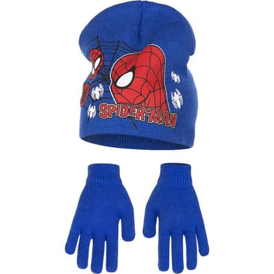 Marvel Ultimate Spider-Man Childrens Boys Profile Hat And Gloves Set