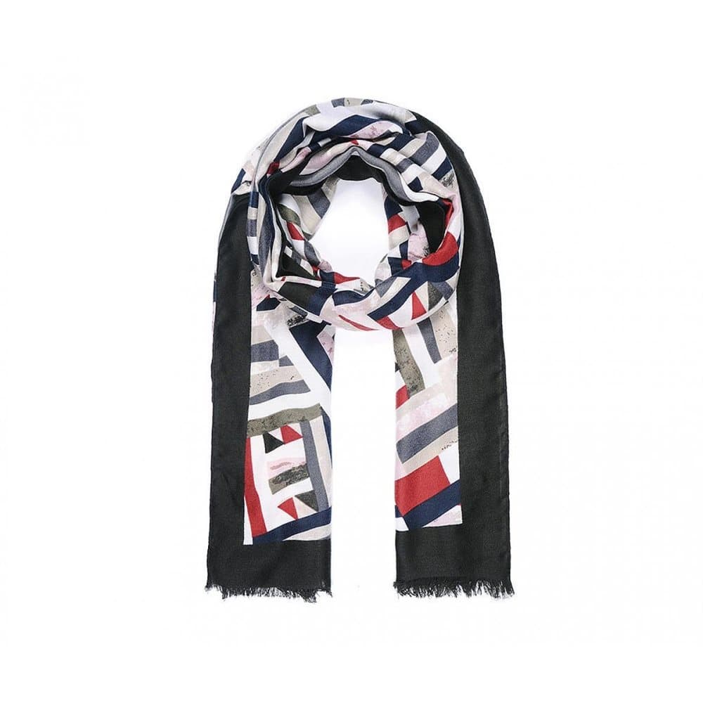 Intrigue Kvinnor / damer Border Abstract Shape Print Scarf
