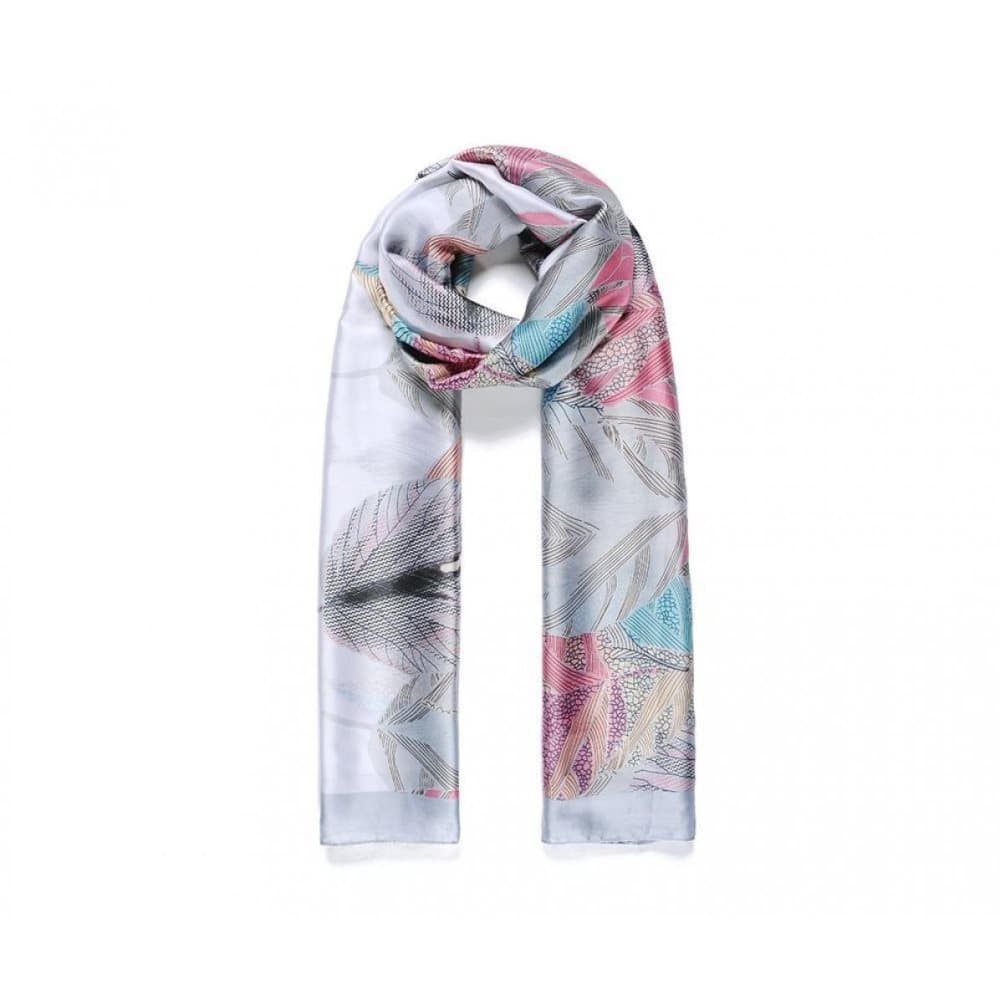 Intrigue Womens/Ladies Bordered Silk Like Leafy Print Scarf