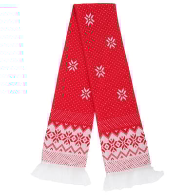 FLOSO Unisex Christmas Design Winter Scarf With Fringing