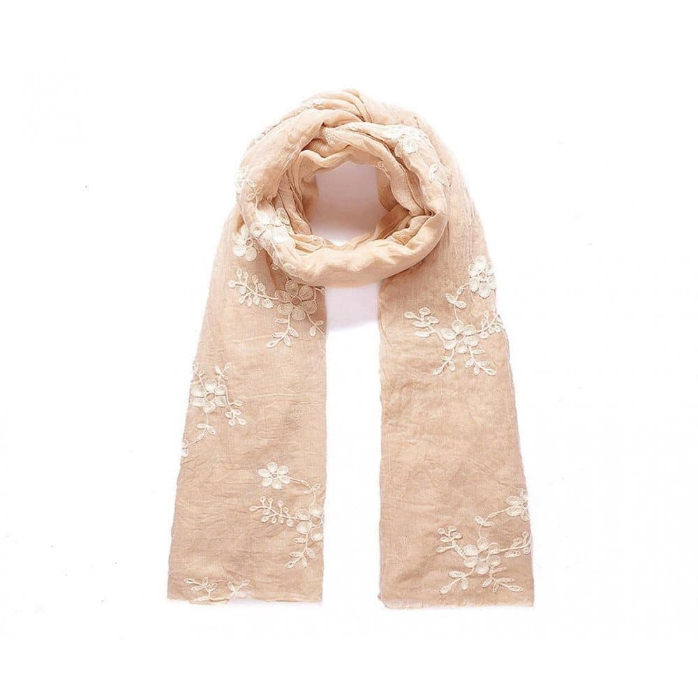 Intrigue Womens/Ladies Floral Embroidered Long Scarf