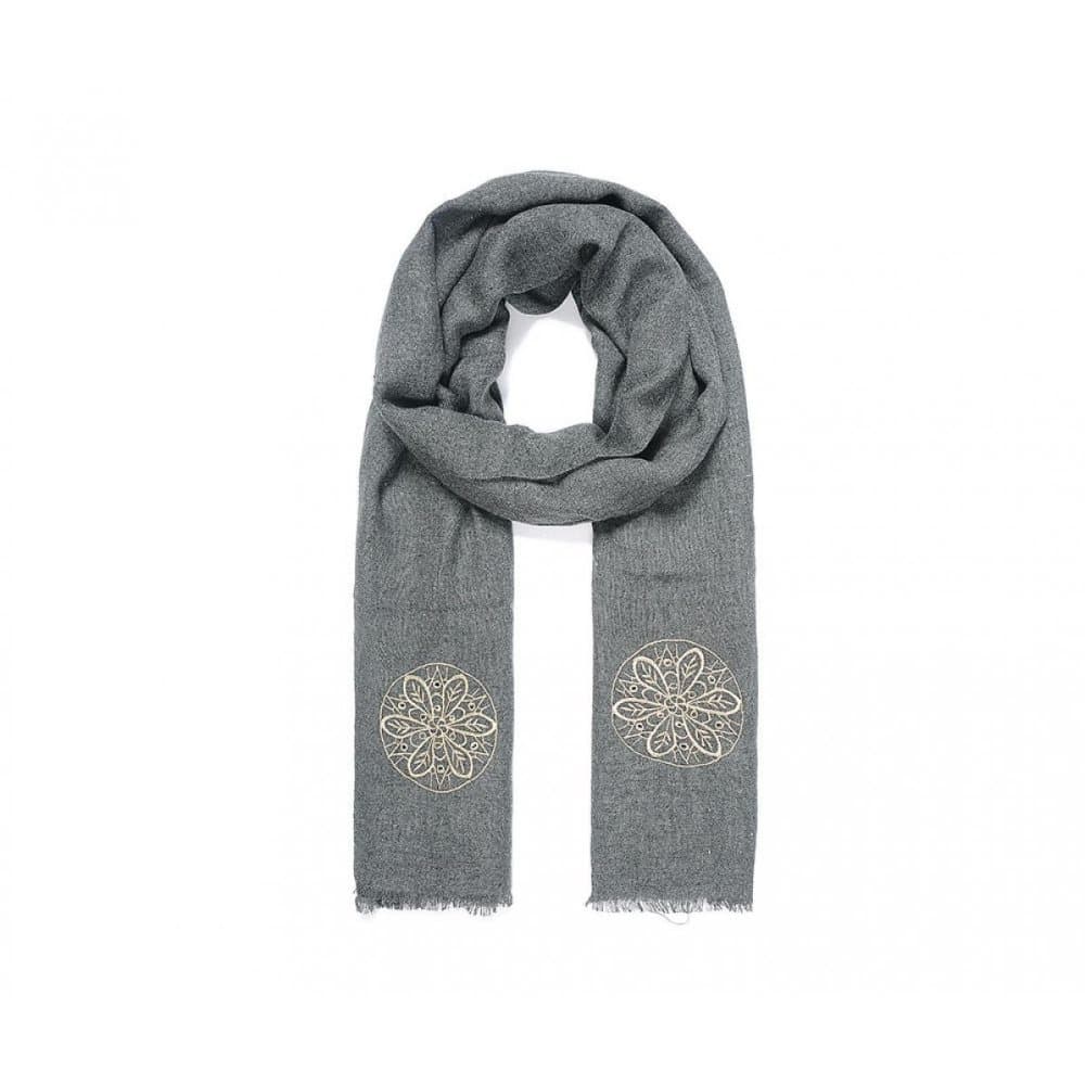 Intrigue Womens/Ladies Triple Embroidered Floral Scarf