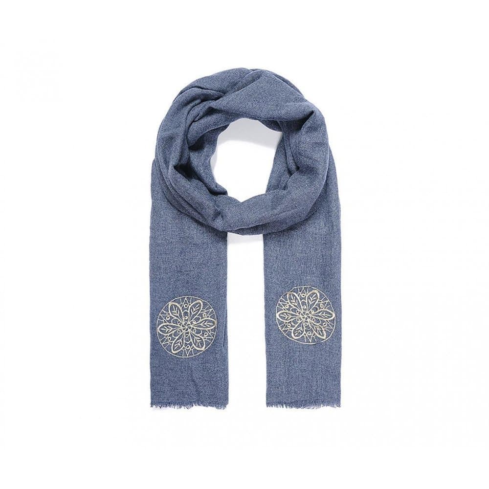 Intrigue Womens/Ladies Triple Embroidered Floral Scarf