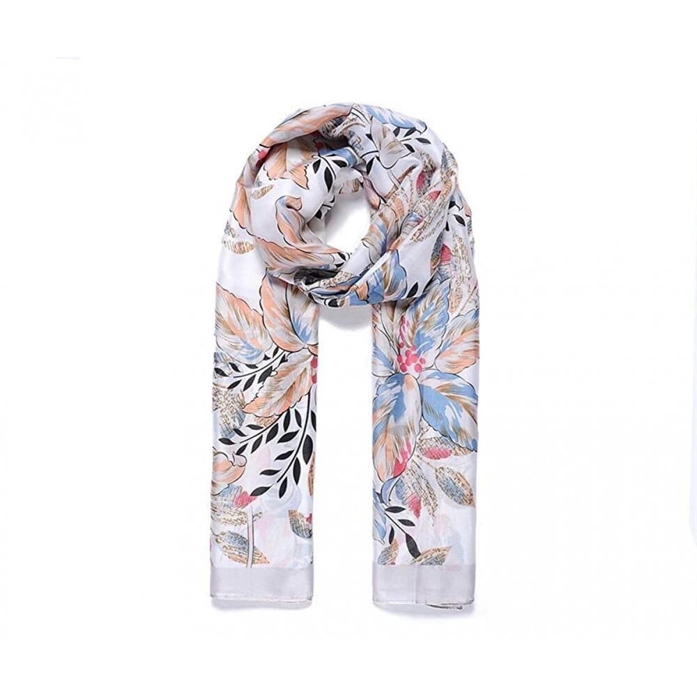 Intrigue Womens/Ladies Silk Like Leafy Print Scarf