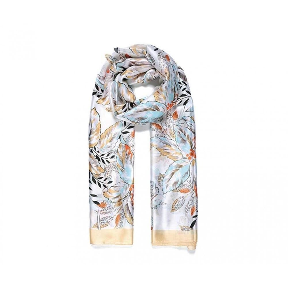 Intrigue Womens/Ladies Silk Like Leafy Print Scarf