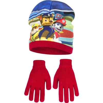 Paw Patrol Childrens Boys Winter Hat And Gloves Set
