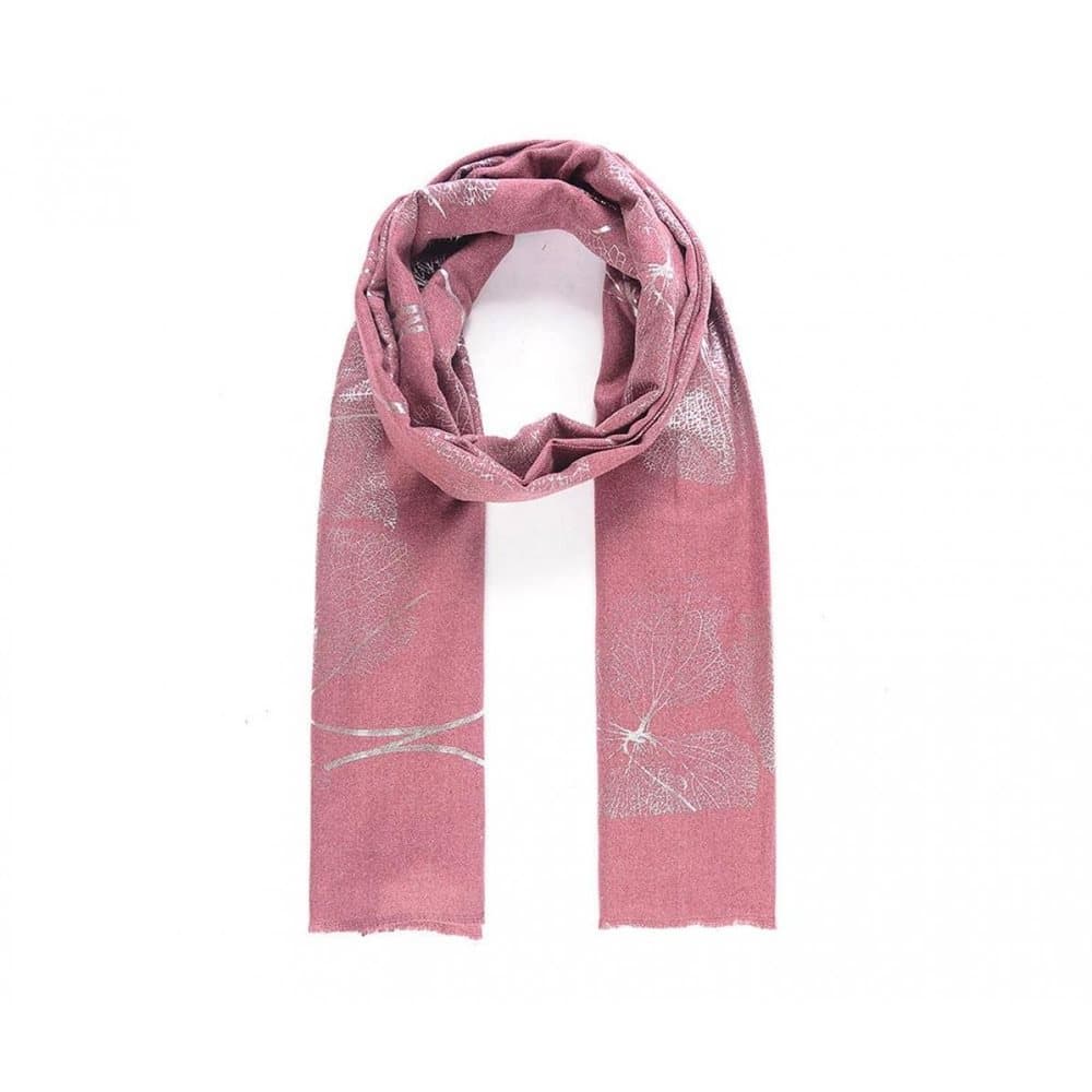 Intrigue Womens/Ladies Leafy Metallic Print Brushed Warm Scarf