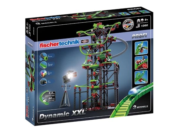 fischertechnik 544619, Klinkekulebane og kuler (sett), 9 år, Flerfarget, Boks, XS motor 2x rainbow LED 2x flex-tubes 360 7x 90°curves 5x 180°curves 7