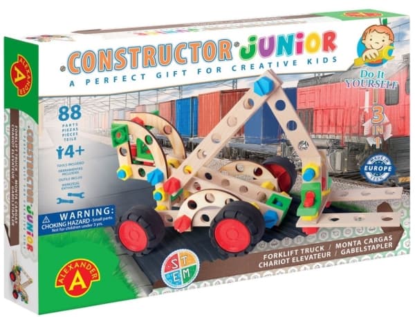 Junior Træ 3-i-1 Konstruktionsbyggesæt - Gaffeltruck