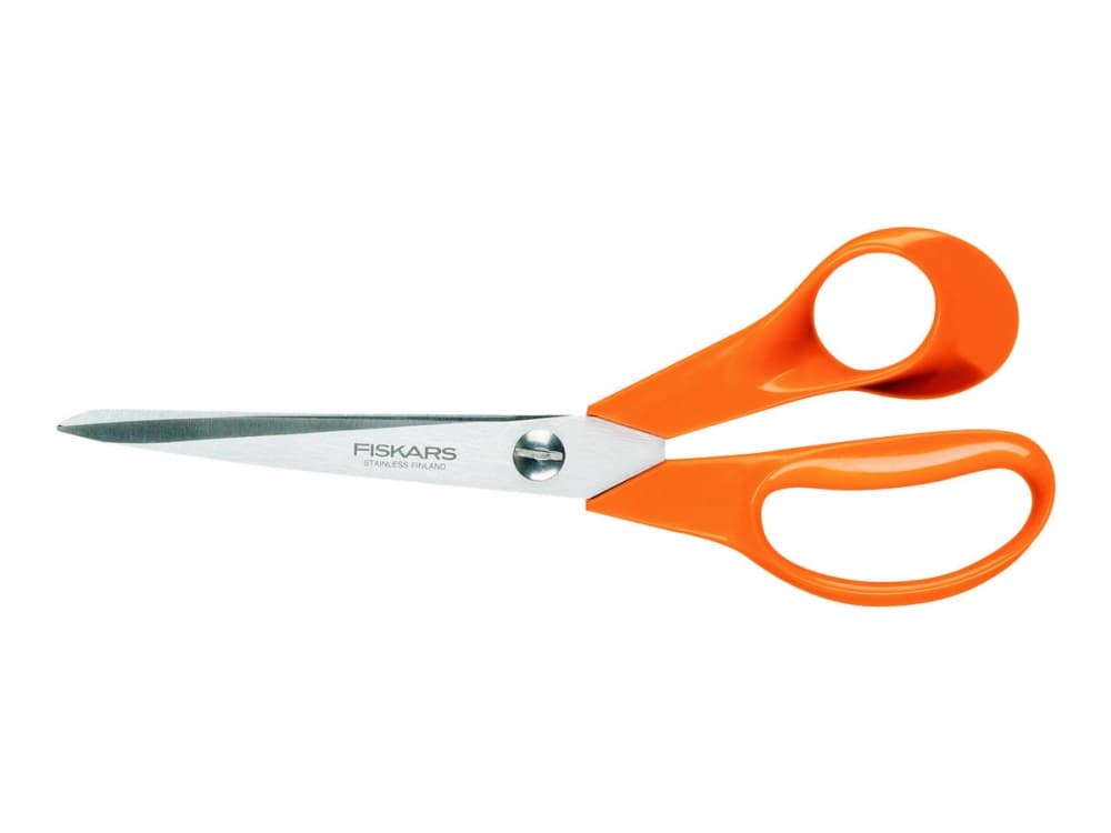 Fiskars 1005148, Rakt snitt, Single, Orange, Rostfritt stål, Högerhänt, Förskjutet handtag