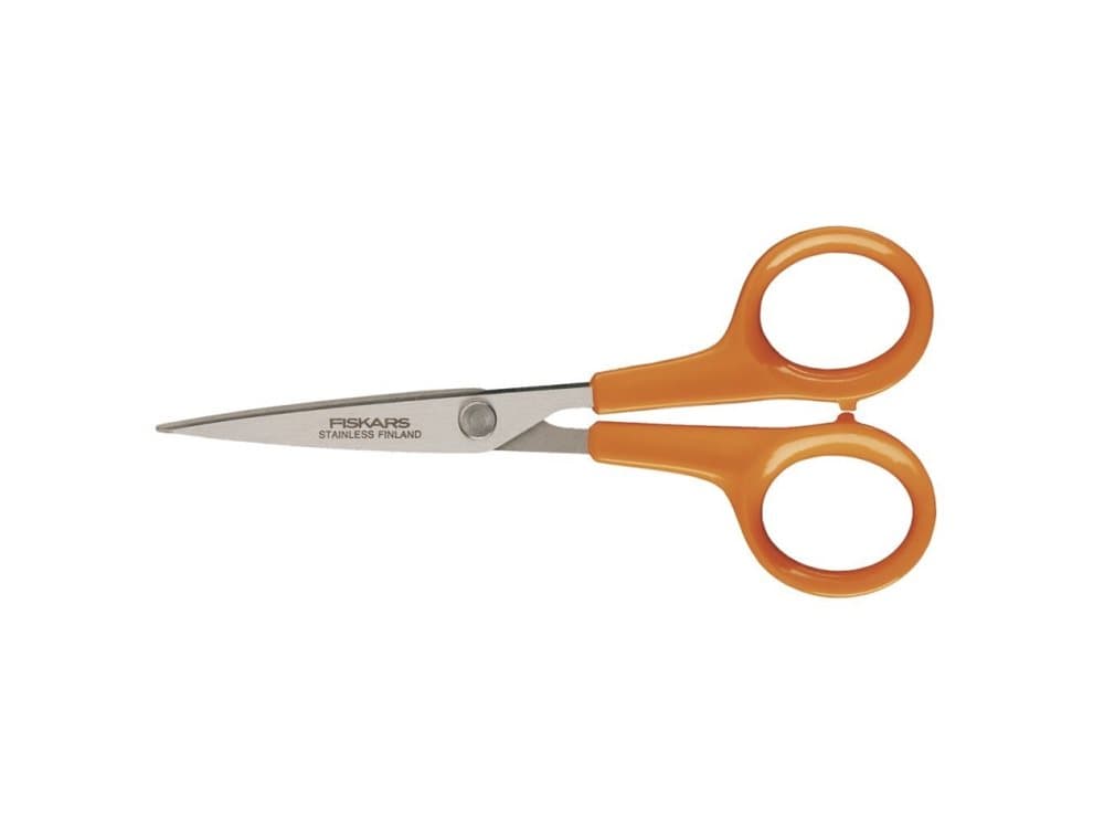 Fiskars 003816, Vuxen, Rakt snitt, Single, Orange,Silver, Rostfritt stål, Rakt handtag