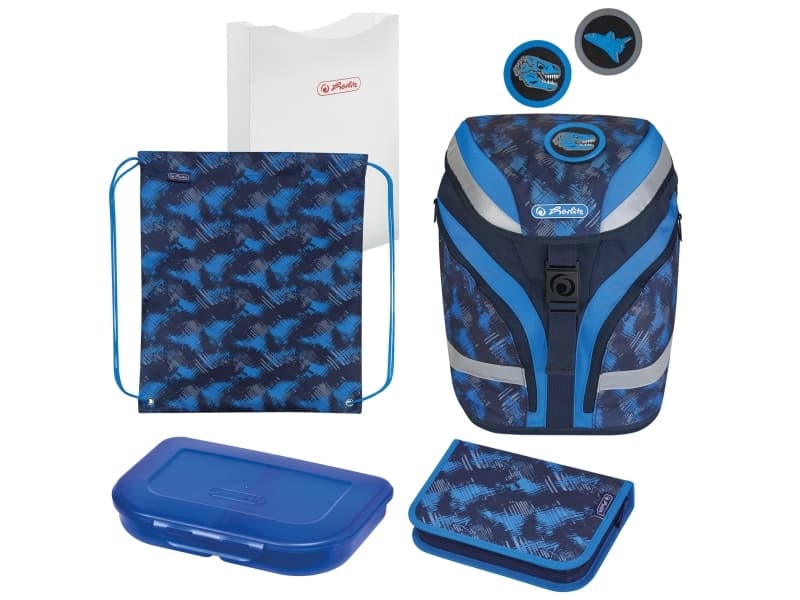 Herlitz SoftFlex Plus Dino, Lunchboks, Pencil case, School bag, Sport bag, Gutt, Ungdomsskole, Ryggsekk, 18 l, Forlomme, Sidelomme