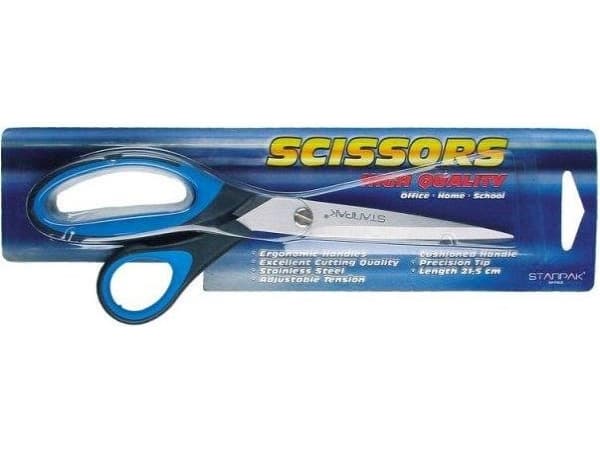 Starpak Scissors 21.5 cm with a blister rubber handle - 155249
