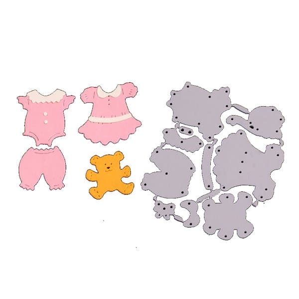 scrapbooking metall dies baby girl set