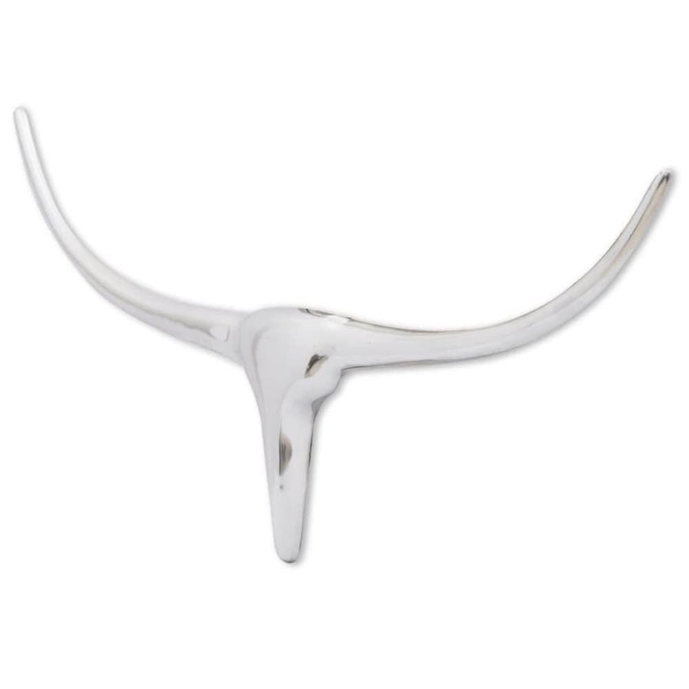 vidaXL Veggmontert aluminium Oksehode dekorasjon Sølv 72 cm