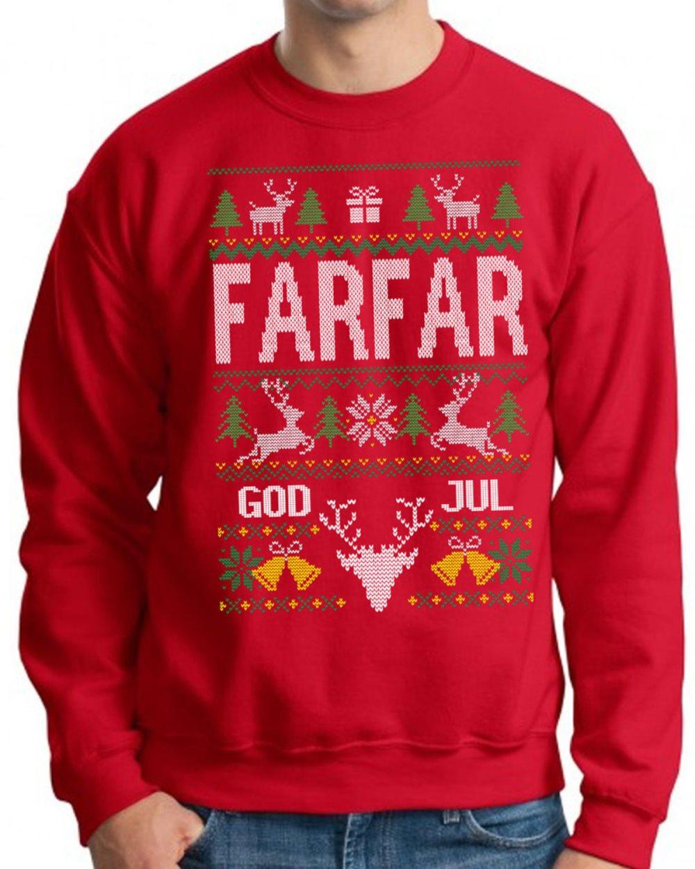 Farfar Jultröja - Christmas jumper stil röd sweatshirt